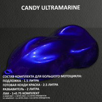 Комплект кенди краски на большой мотоцикл Ultramarine