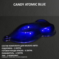 Комплект кэнди краски на малое авто ATOMIC BLUE