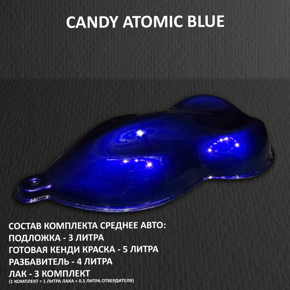 Комплект кэнди краски на среднее авто ATOMIC BLUE