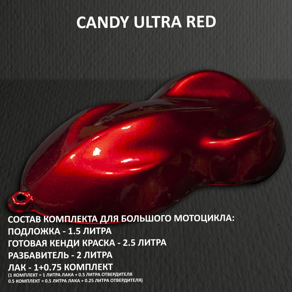 Комплект кенди краски на большой мотоцикл Ultra Red