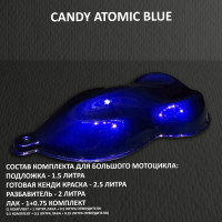 Комплект кенди краски на большой мотоцикл ATOMIC BLUE
