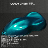 Комплект кенди краски на большой мотоцикл GREEN TEAL