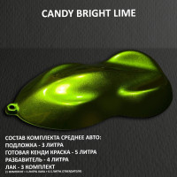 Комплект кэнди краски на среднее авто BRIGHT LIME