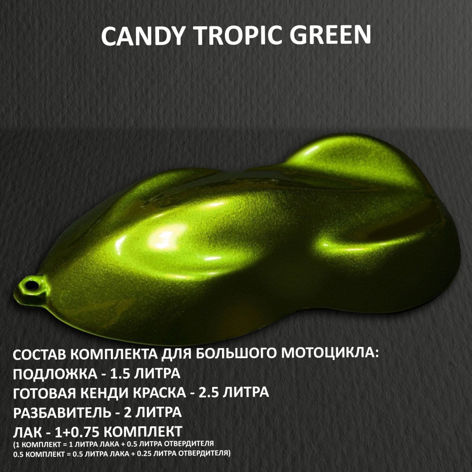 Комплект кенди краски на большой мотоцикл TROPIC GREEN