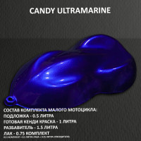Комплект кенди краски на маленький мотоцикл Ultramarine