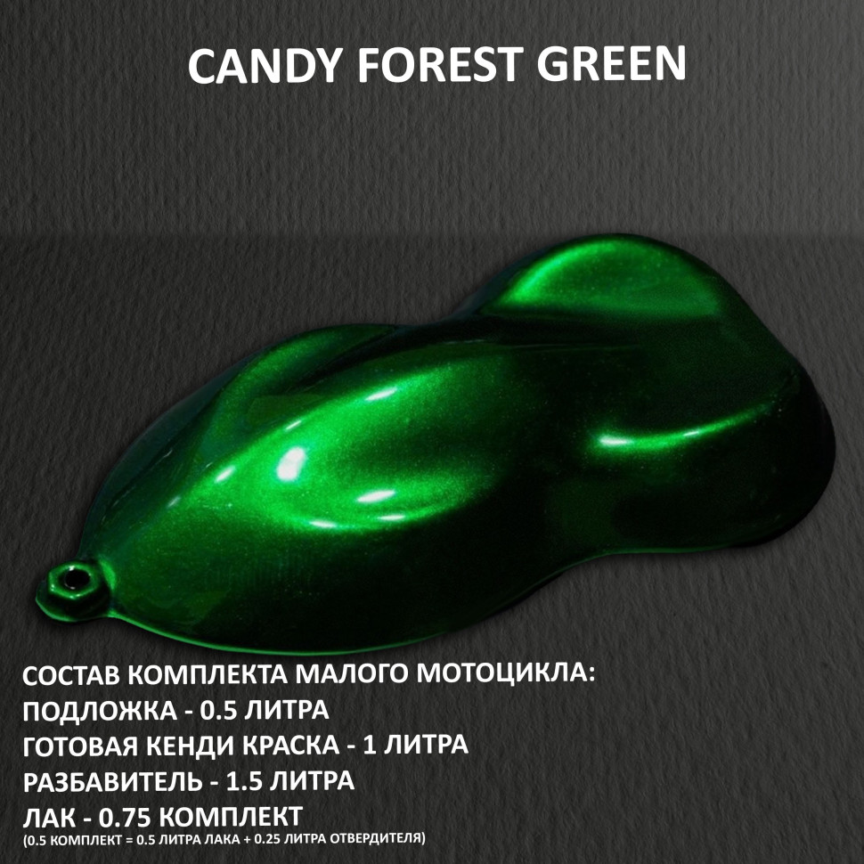 Комплект кенди краски на маленький мотоцикл FOREST GREEN